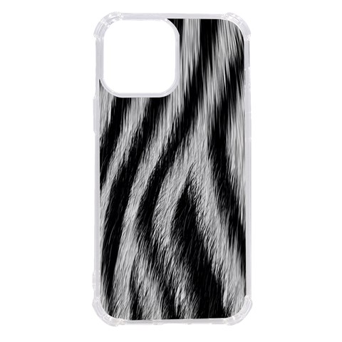 Zebra Texture, Zebra Wool, White Black Background iPhone 13 Pro Max TPU UV Print Case from ArtsNow.com Front