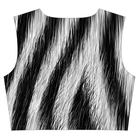 Zebra Texture, Zebra Wool, White Black Background Trumpet Sleeve Cropped Top from ArtsNow.com Back