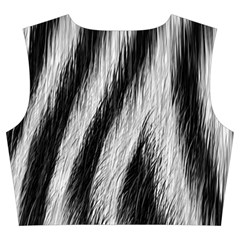 Zebra Texture, Zebra Wool, White Black Background Trumpet Sleeve Cropped Top from ArtsNow.com Back