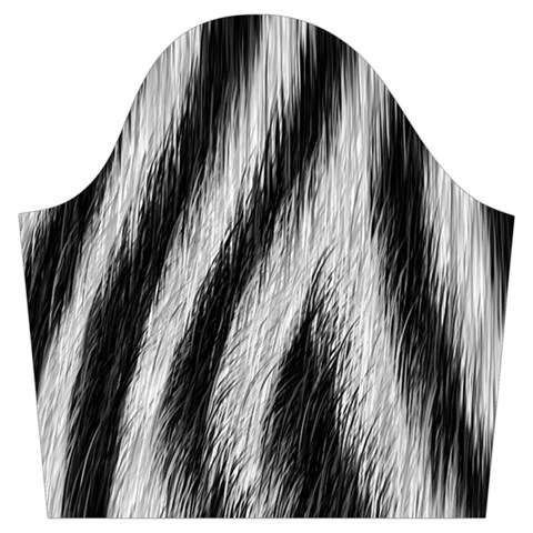 Zebra Texture, Zebra Wool, White Black Background Trumpet Sleeve Cropped Top from ArtsNow.com Sleeve Left