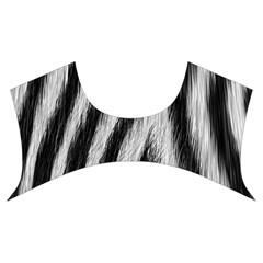 Zebra Texture, Zebra Wool, White Black Background Women s Cut Out Long Sleeve T Front Top