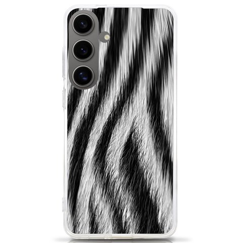 Zebra Texture, Zebra Wool, White Black Background Samsung Galaxy S24 Ultra 6.9 Inch TPU UV Case from ArtsNow.com Front