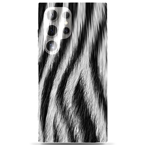 Zebra Texture, Zebra Wool, White Black Background Samsung Galaxy S24 Ultra 6.9 Inch Black TPU UV Case from ArtsNow.com Front