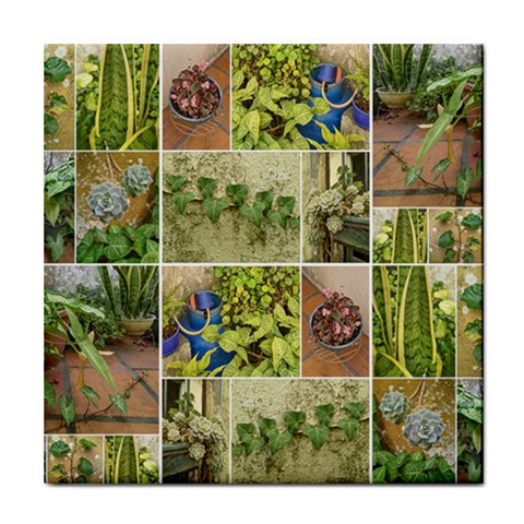 Garden Sanctuary Photo Collage Print Tile Coaster from ArtsNow.com Front