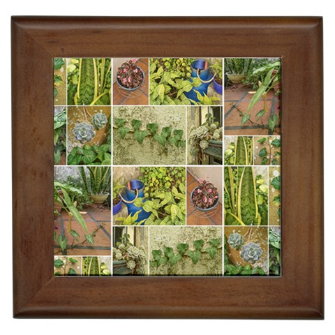 Garden Sanctuary Photo Collage Print Framed Tile from ArtsNow.com Front