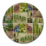 Garden Sanctuary Photo Collage Print Round Mousepad