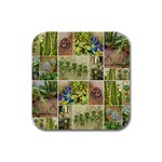 Garden Sanctuary Photo Collage Print Rubber Square Coaster (4 pack)