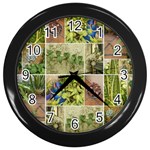 Garden Sanctuary Photo Collage Print Wall Clock (Black)