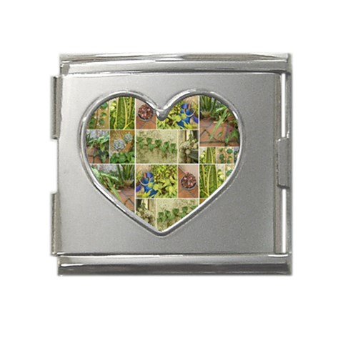 Garden Sanctuary Photo Collage Print Mega Link Heart Italian Charm (18mm) from ArtsNow.com Front