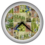 Garden Sanctuary Photo Collage Print Wall Clock (Silver)