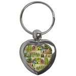 Garden Sanctuary Photo Collage Print Key Chain (Heart)