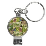 Garden Sanctuary Photo Collage Print Nail Clippers Key Chain