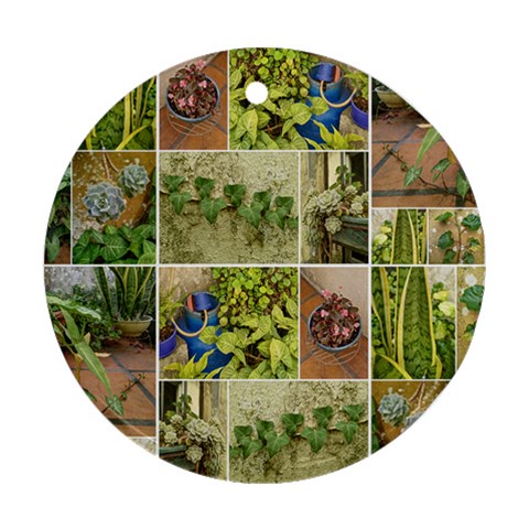 Garden Sanctuary Photo Collage Print Round Ornament (Two Sides) from ArtsNow.com Front