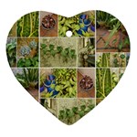 Garden Sanctuary Photo Collage Print Heart Ornament (Two Sides)