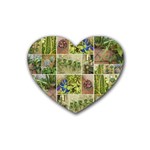 Garden Sanctuary Photo Collage Print Rubber Coaster (Heart)