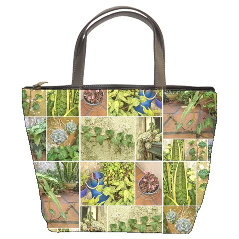 Garden Sanctuary Photo Collage Print Bucket Bag from ArtsNow.com Front