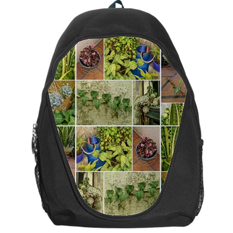 Garden Sanctuary Photo Collage Print Backpack Bag from ArtsNow.com Front