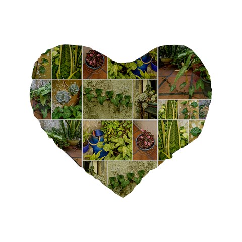 Garden Sanctuary Photo Collage Print Standard 16  Premium Heart Shape Cushions from ArtsNow.com Front