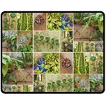 Garden Sanctuary Photo Collage Print Two Sides Fleece Blanket (Medium)