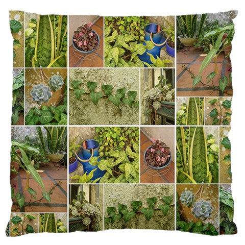 Garden Sanctuary Photo Collage Print Large Premium Plush Fleece Cushion Case (Two Sides) from ArtsNow.com Back