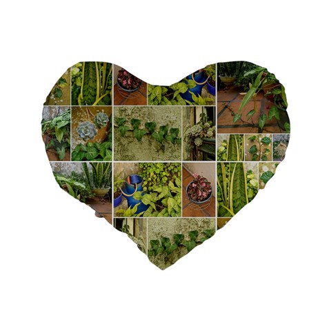 Garden Sanctuary Photo Collage Print Standard 16  Premium Flano Heart Shape Cushions from ArtsNow.com Back