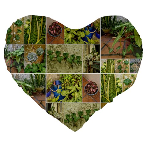 Garden Sanctuary Photo Collage Print Large 19  Premium Flano Heart Shape Cushions from ArtsNow.com Front