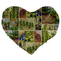 Garden Sanctuary Photo Collage Print Large 19  Premium Flano Heart Shape Cushions from ArtsNow.com Front