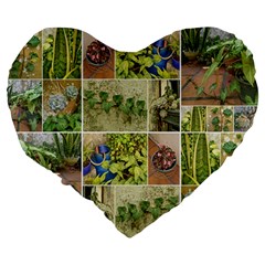 Garden Sanctuary Photo Collage Print Large 19  Premium Flano Heart Shape Cushions from ArtsNow.com Back