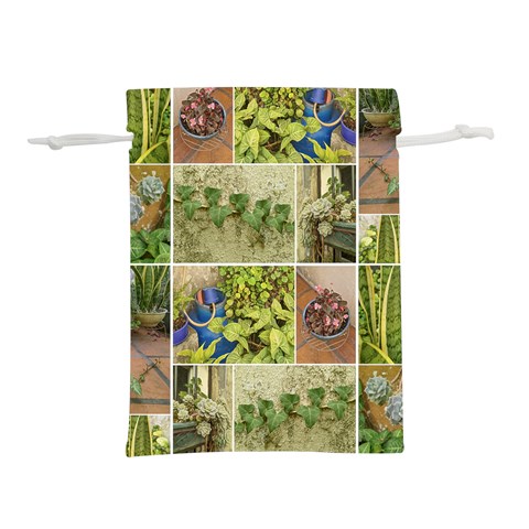 Garden Sanctuary Photo Collage Print Lightweight Drawstring Pouch (L) from ArtsNow.com Front