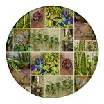 Garden Sanctuary Photo Collage Print Round Glass Fridge Magnet (4 pack)