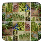 Garden Sanctuary Photo Collage Print Square Glass Fridge Magnet (4 pack)