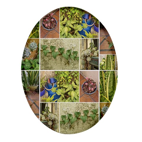 Garden Sanctuary Photo Collage Print Oval Glass Fridge Magnet (4 pack) from ArtsNow.com Front