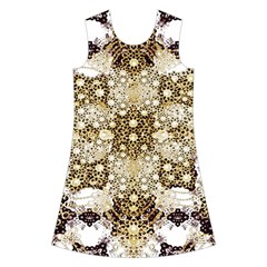 Opulent Essence Print Kids  Short Sleeve Velvet Dress from ArtsNow.com Front