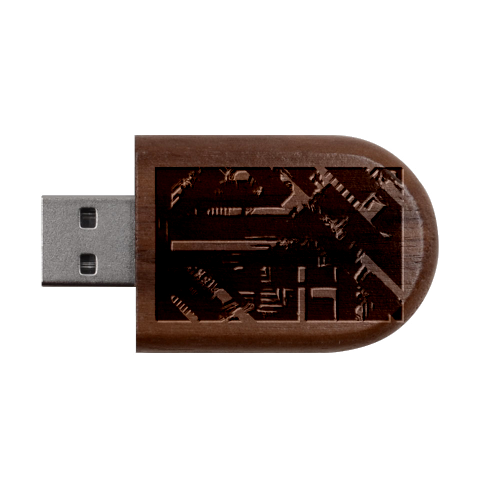 Beamed Wood Oval USB Flash Drive from ArtsNow.com USB