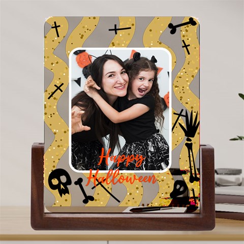 Personalized Photo Halloween Pattern Acrylic UV Print 6  Tabletop Frame Acrylic UV Print 6  Tabletop Frame (U Front