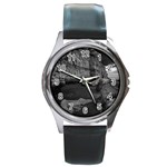 Timeless Shores, Las grutas beach, Rio negro, Argentina Round Metal Watch