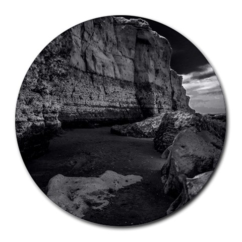 Timeless Shores, Las grutas beach, Rio negro, Argentina Round Mousepad from ArtsNow.com Front