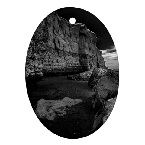 Timeless Shores, Las grutas beach, Rio negro, Argentina Ornament (Oval) from ArtsNow.com Front