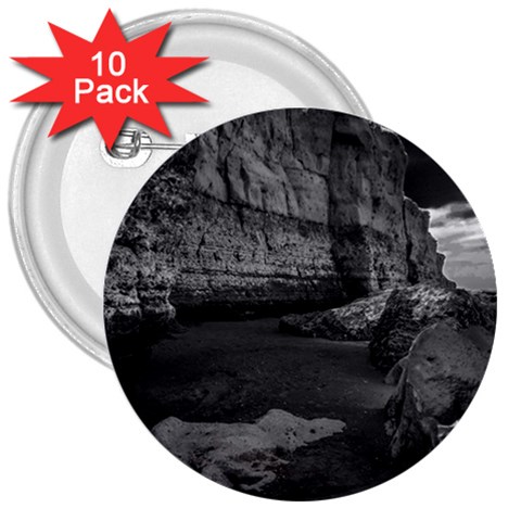 Timeless Shores, Las grutas beach, Rio negro, Argentina 3  Buttons (10 pack)  from ArtsNow.com Front