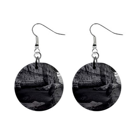 Timeless Shores, Las grutas beach, Rio negro, Argentina Mini Button Earrings from ArtsNow.com Front