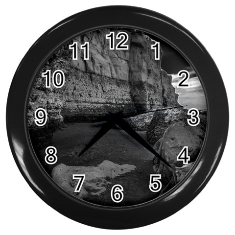 Timeless Shores, Las grutas beach, Rio negro, Argentina Wall Clock (Black) from ArtsNow.com Front