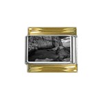 Timeless Shores, Las grutas beach, Rio negro, Argentina Gold Trim Italian Charm (9mm)