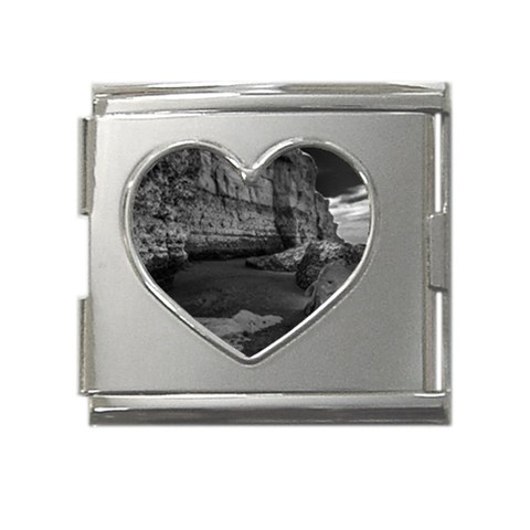 Timeless Shores, Las grutas beach, Rio negro, Argentina Mega Link Heart Italian Charm (18mm) from ArtsNow.com Front