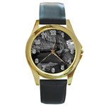 Timeless Shores, Las grutas beach, Rio negro, Argentina Round Gold Metal Watch