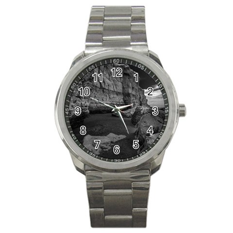 Timeless Shores, Las grutas beach, Rio negro, Argentina Sport Metal Watch from ArtsNow.com Front