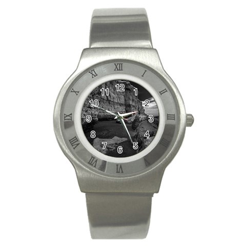 Timeless Shores, Las grutas beach, Rio negro, Argentina Stainless Steel Watch from ArtsNow.com Front