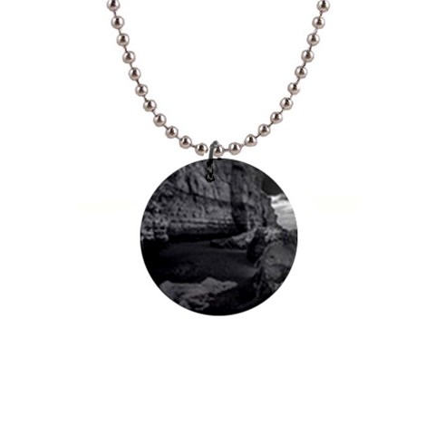 Timeless Shores, Las grutas beach, Rio negro, Argentina 1  Button Necklace from ArtsNow.com Front