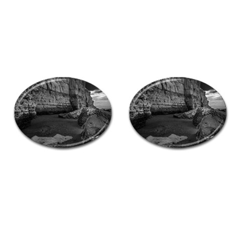 Timeless Shores, Las grutas beach, Rio negro, Argentina Cufflinks (Oval) from ArtsNow.com Front(Pair)