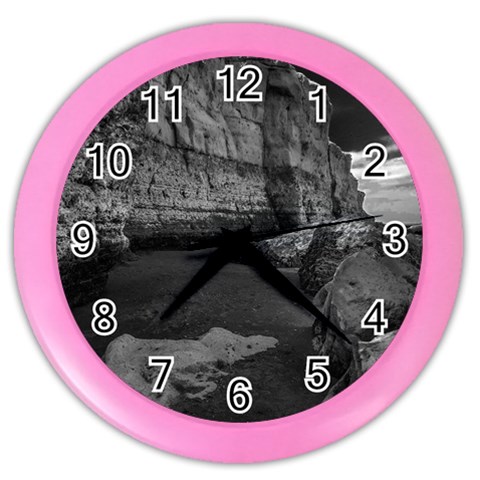 Timeless Shores, Las grutas beach, Rio negro, Argentina Color Wall Clock from ArtsNow.com Front