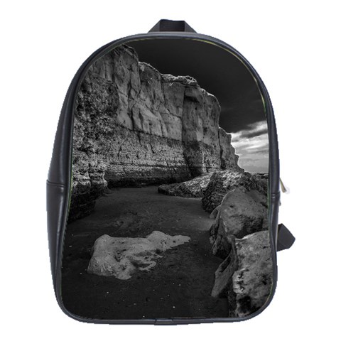 Timeless Shores, Las grutas beach, Rio negro, Argentina School Bag (Large) from ArtsNow.com Front